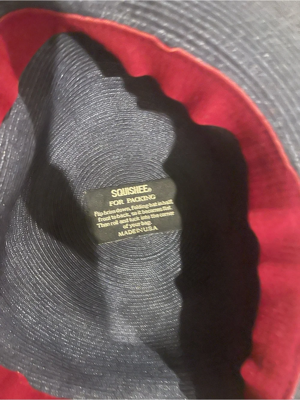 Vintage   Eric javits  Wide Brim Straw Sun Hat in Dark Navy - Picture 5 of 6